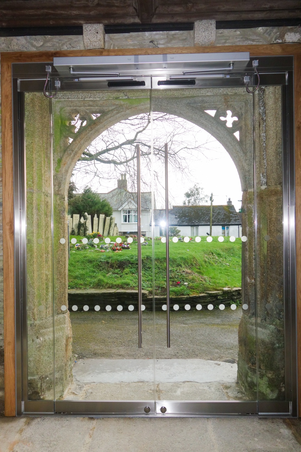 GL15 glass doors for St Martins Church, Liskeard, Cornwall